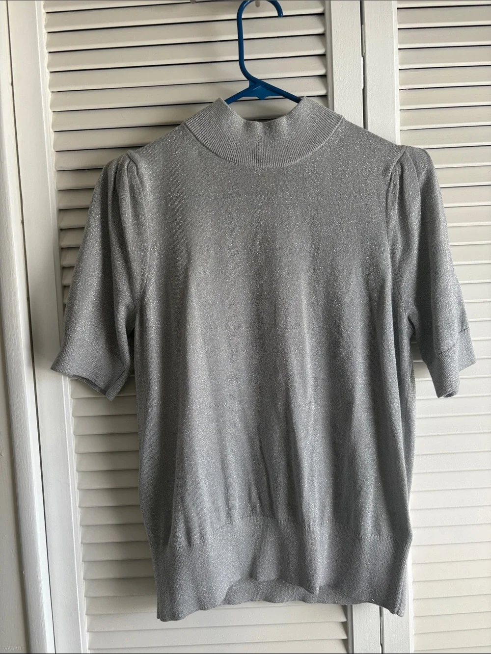 Michael Kors Silver Metallic Knit Top